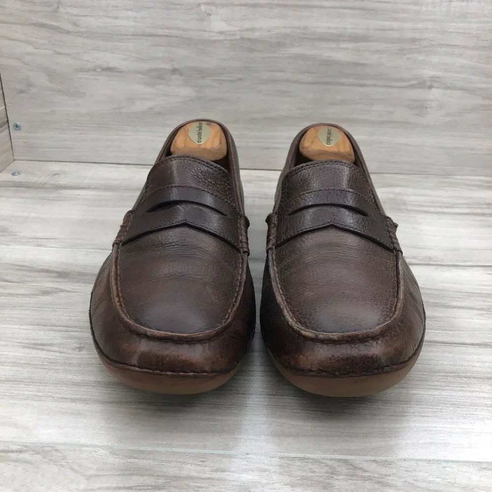 Cole Haan Driving Loafers Mens 10M Moto Grand Os Brown Leather Slip On Shoes